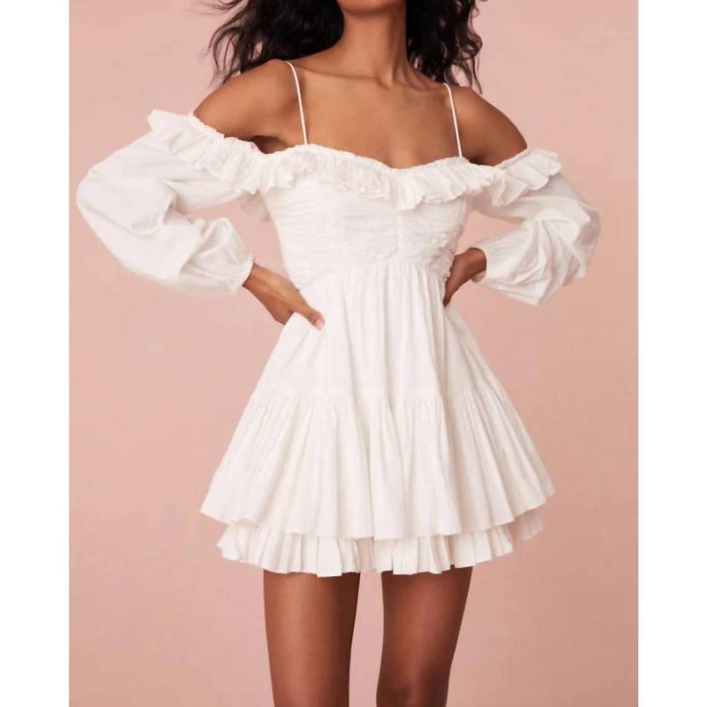 NEW LOVESHACKFANCY zennia white ruffled mini dress